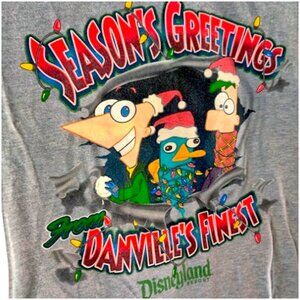 Disneyland Phineas and Ferb Christmas t-shirt Childrens Size S
